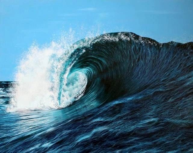 the meaning of blue is inspirational in this painting of a wave
