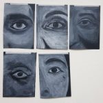 charcoal drawings of eyes