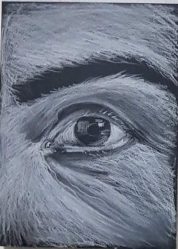 team building participant artwork in charcoal